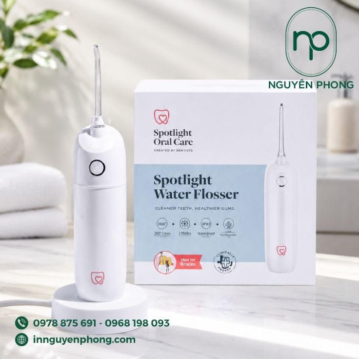 Mâu in hộp đựng máy tăm nước cao cấp 